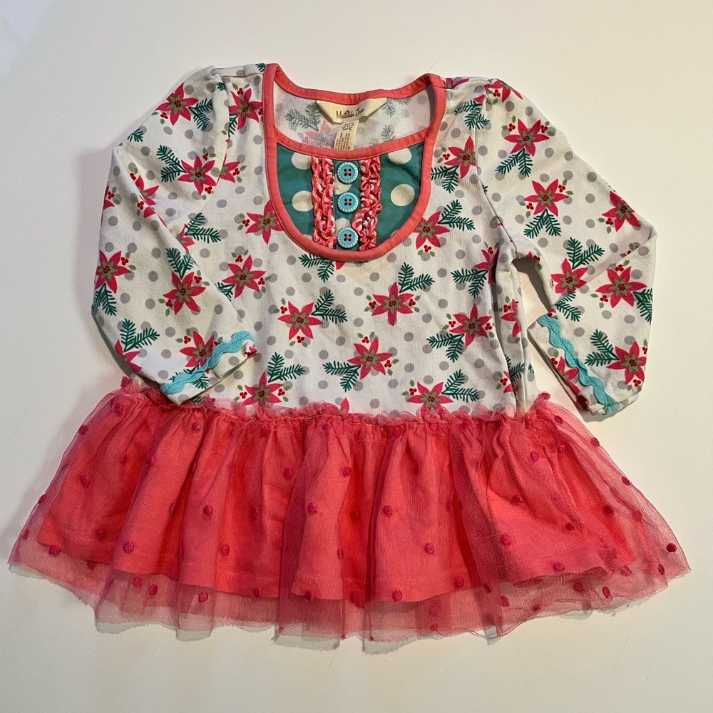 Matilda Jane PoinsettaTop with Tutu Peplum